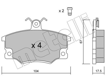 Комплект гальмівних колодок (дискових) Metelli 22-0030-1