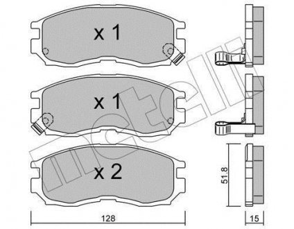 Комплект гальмівних колодок Metelli 2202240