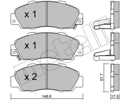 Комплект гальмівних колодок (дискових) Metelli 22-0298-0 (фото 1)