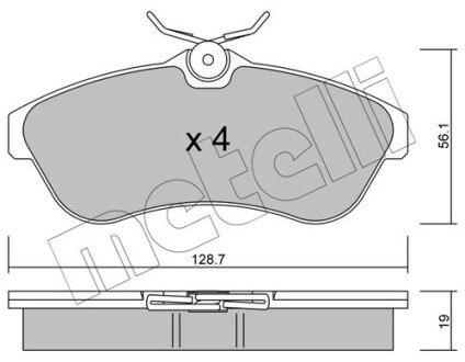 Комплект гальмівних колодок (дискових) Metelli 22-0329-0