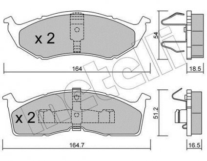 Комплект гальмівних колодок (дискових) Metelli 2203560 (фото 1)