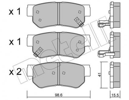 Комплект гальмівних колодок з 4 шт. дисків Metelli 22-0365-0