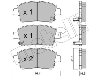 Комплект гальмівних колодок (дискових) Metelli 22-0423-0