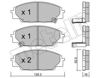 Комплект гальмівних колодок (дискових) Metelli 22-0435-0