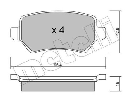 Комплект гальмівних колодок Metelli 2205421