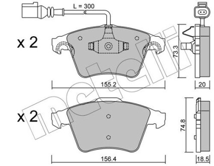 Комплект гальмівних колодок (дискових) Metelli 22-0552-2