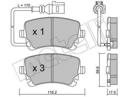 Комплект гальмівних колодок з 4 шт. дисків Metelli 22-0554-0