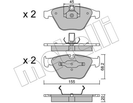 Комплект гальмівних колодок (дискових) Metelli 22-0558-4 (фото 1)