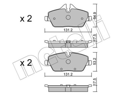 Комплект гальмівних колодок (дискових) Metelli 2206640