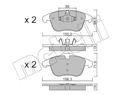 Комплект гальмівних колодок (дискових) Metelli 2206754