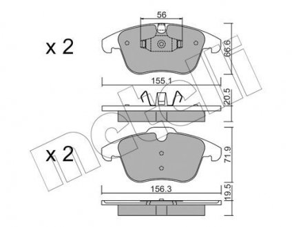 Комплект гальмівних колодок (дискових) Metelli 2206756