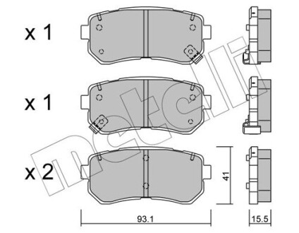 Комплект гальмівних колодок (дискових) Metelli 2207250