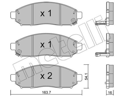 Комплект гальмівних колодок (дискових) Metelli 22-0743-1