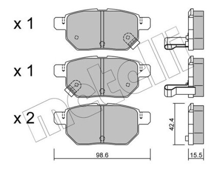 Комплект гальмівних колодок (дискових) Metelli 22-0746-0