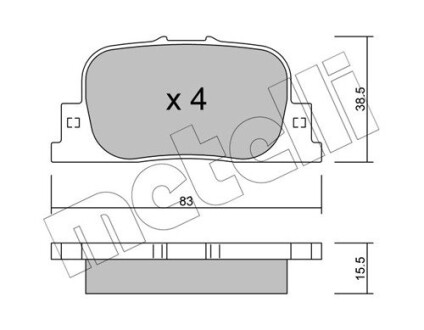 Комплект гальмівних колодок (дискових) Metelli 22-0752-0