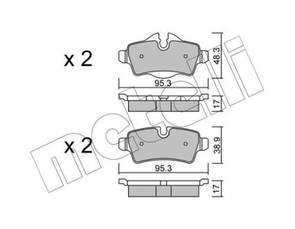 Комплект гальмівних колодок (дискових) Metelli 2207690