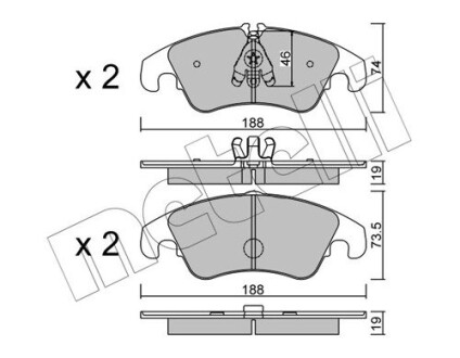 Комплект гальмівних колодок (дискових) Metelli 2207754 (фото 1)