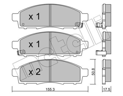 Комплект гальмівних колодок (дискових) Metelli 22-0791-1