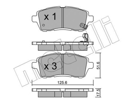 Комплект гальмівних колодок (дискових) Metelli 2207930