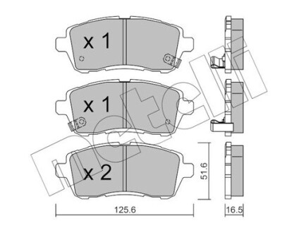 Комплект гальмівних колодок (дискових) Metelli 22-0793-1