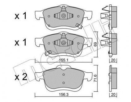 Комплект гальмівних колодок (дискових) Metelli 22-0824-2