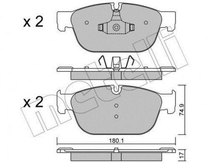 Комплект гальмівних колодок (дискових) Metelli 2208540 (фото 1)