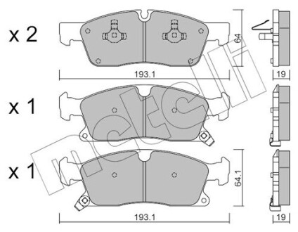 Комплект гальмівних колодок (дискових) Metelli 22-0927-0