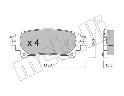 Комплект гальмівних колодок (дискових) Metelli 22-0939-0