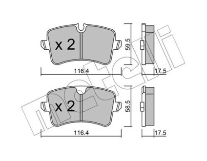 Комплект гальмівних колодок (дискових) Metelli 2209550