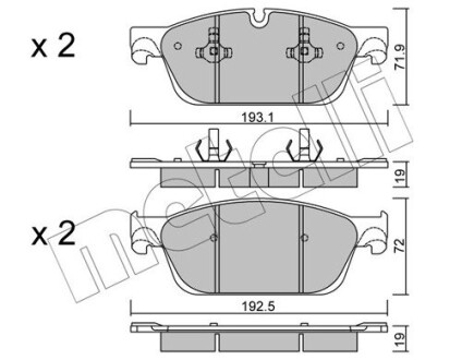 Комплект гальмівних колодок (дискових) Metelli 22-0967-0