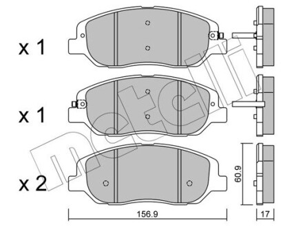 Комплект гальмівних колодок (дискових) Metelli 2210310 (фото 1)