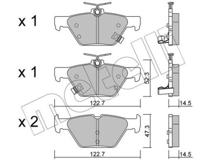 Комплект гальмівних колодок (дискових) Metelli 2210870