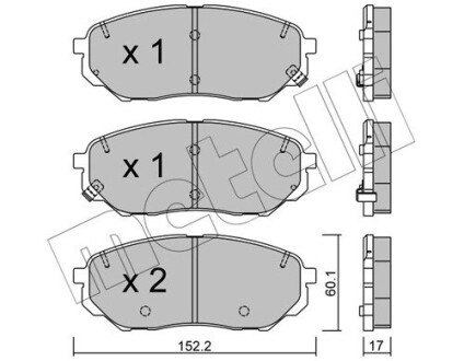 Комплект гальмівних колодок (дискових) Metelli 2210960