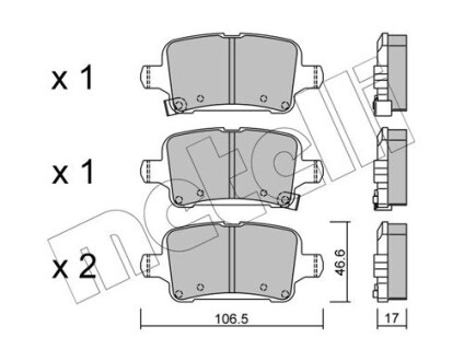 Комплект гальмівних колодок (дискових) Metelli 22-1116-0 (фото 1)