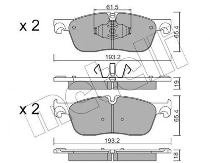 Комплект гальмівних колодок (дискових) Metelli 2211230