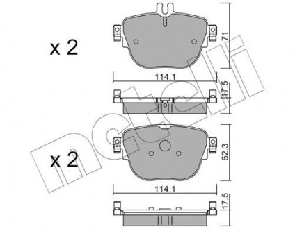 Комплект гальмівних колодок (дискових) Metelli 22-1137-0 (фото 1)