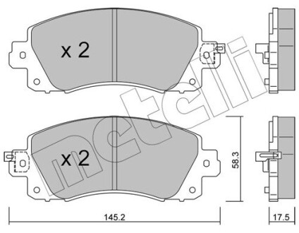 Комплект гальмівних колодок (дискових) Metelli 2211610 (фото 1)