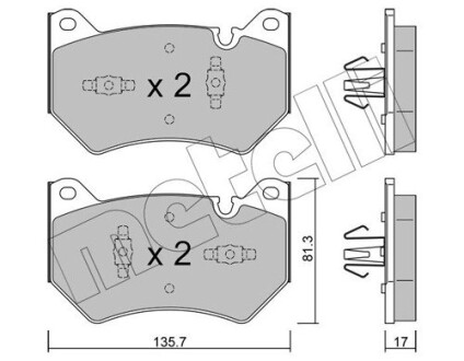 Комплект гальмівних колодок (дискових) Metelli 22-1170-1 (фото 1)