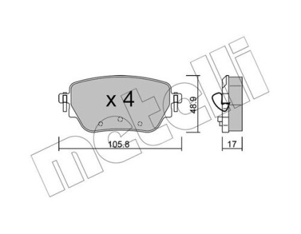 Комплект гальмівних колодок (дискових) Metelli 2211950 (фото 1)