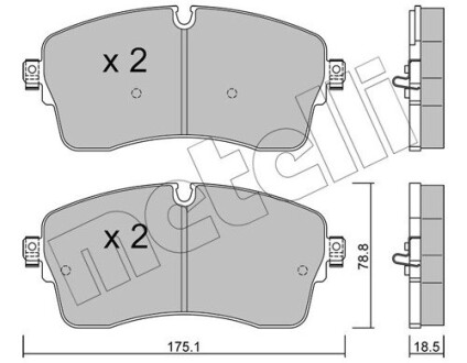 Комплект гальмівних колодок (дискових) Metelli 2212501 (фото 1)