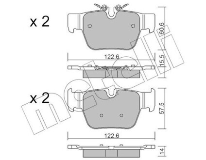 Комплект гальмівних колодок (дискових) Metelli 2212670