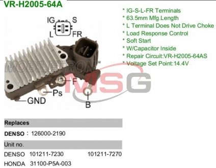 Регулятор генератора MOBILETRON VRH200564A