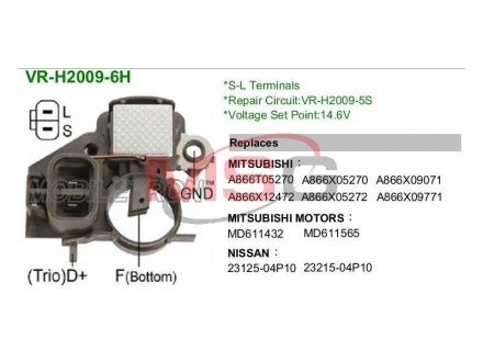 Регулятор генератора MOBILETRON VRH20096H (фото 1)