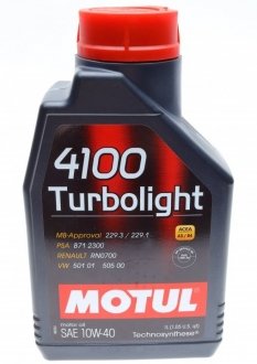 Масло моторное 4100 Turbolight 10W-40 (1 л) MOTUL 387601