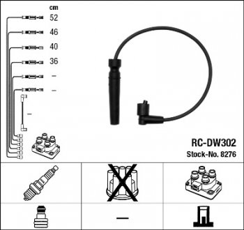 Комплект кабелiв запалювання NGK 8276