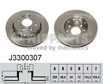 Гальмівний диск NIPPARTS J3300307