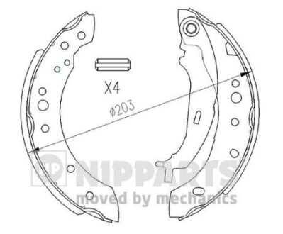 Гальмівні колодки NIPPARTS N3505043