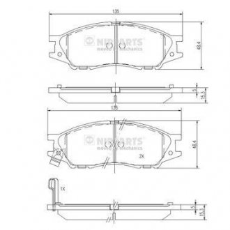 Гальмівні колодки NIPPARTS N3601097