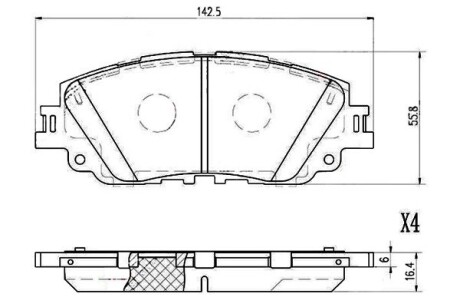 Гальмівні колодки NIPPARTS N3602155