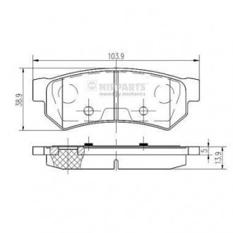 Гальмівні колодки NIPPARTS N3610907